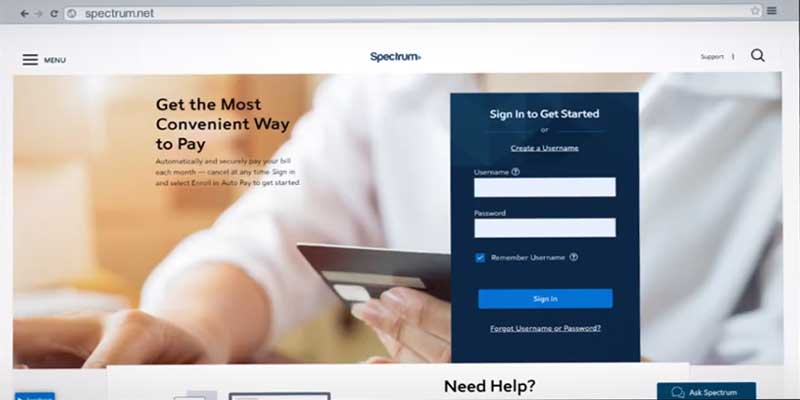 Spectrum Internet Pagar factura en línea